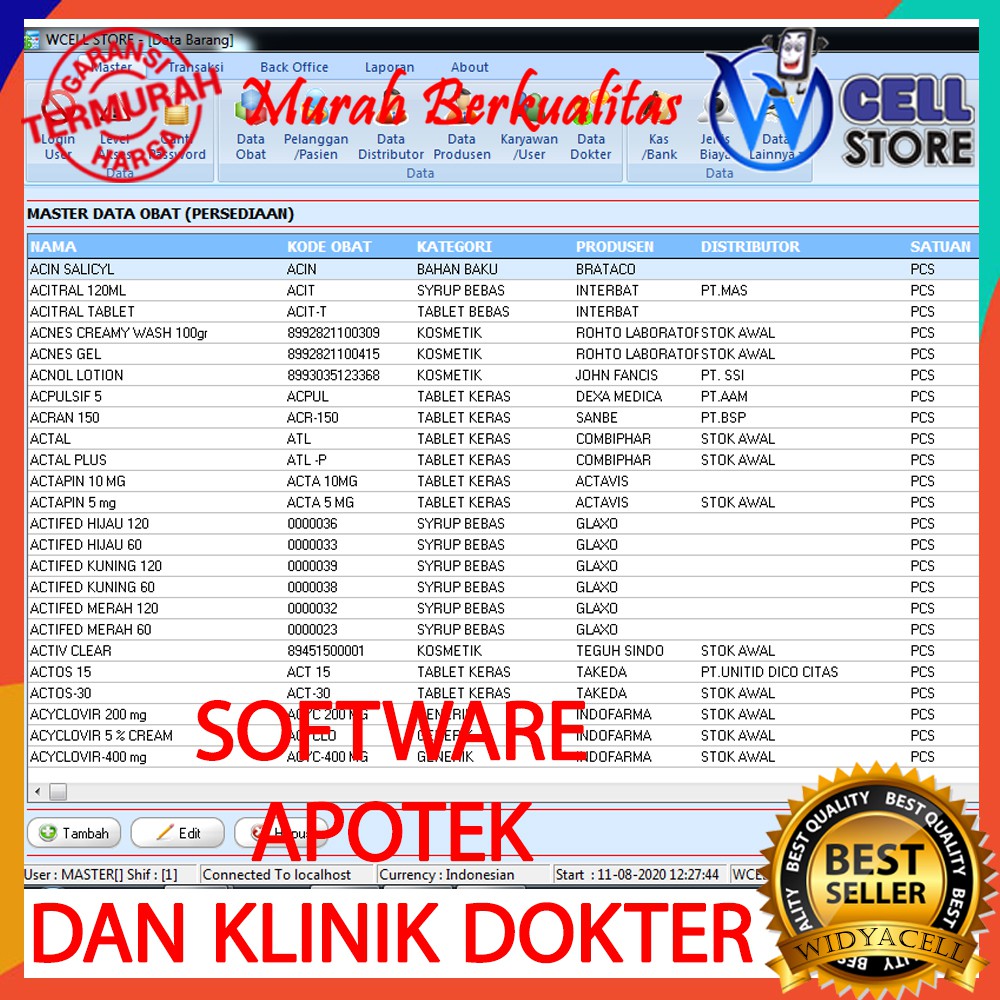 [GRATIS ONGKIR] SOFTWARE APLIKASI PROGRAM APOTEK / APOTIK DAN KLINIK DOKTER PRO LISENSI UNLIMITED