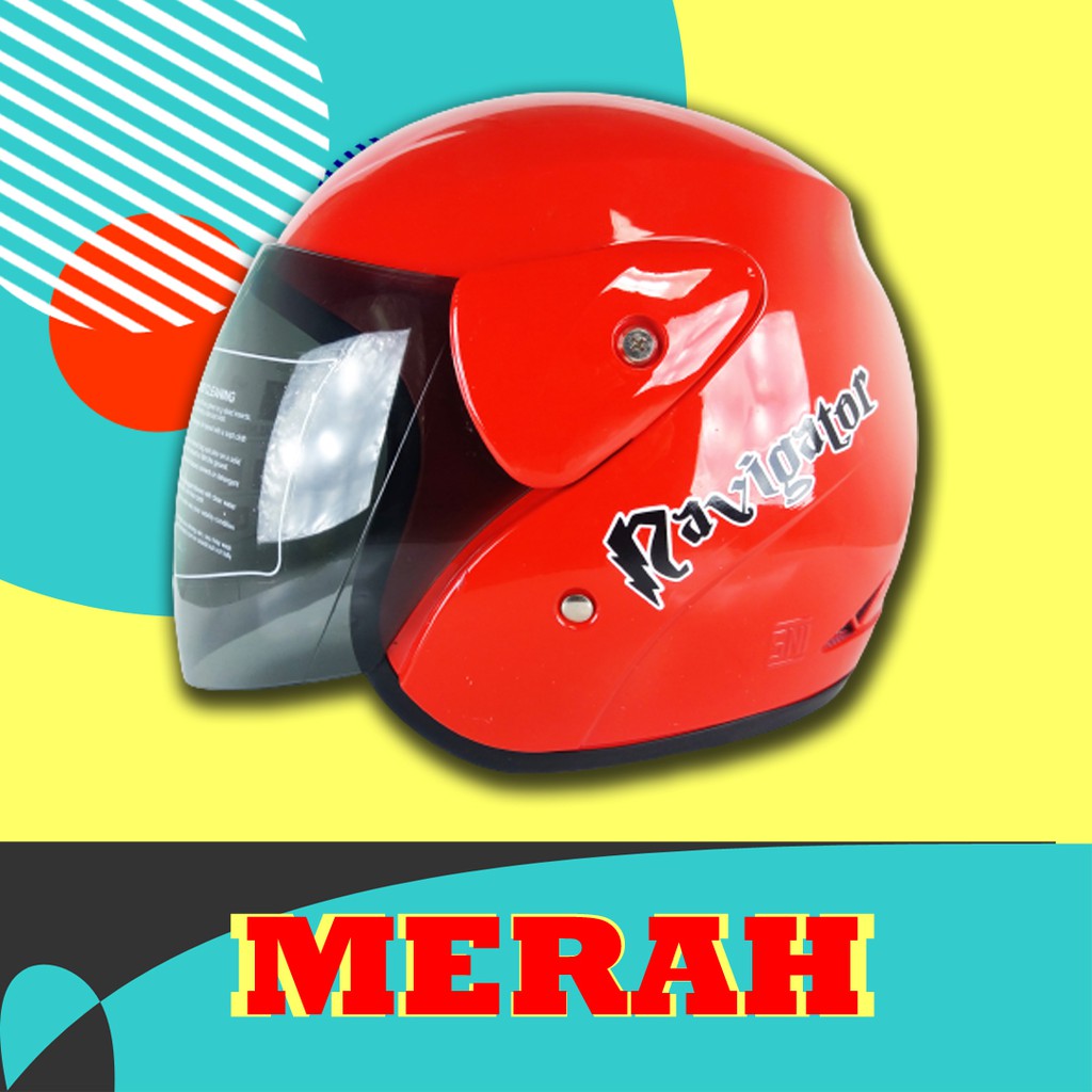 Jual HELM MOTOR HALF FACE MODEL TERBARU ORI DAISO HELMET WARNAL MERAH ...