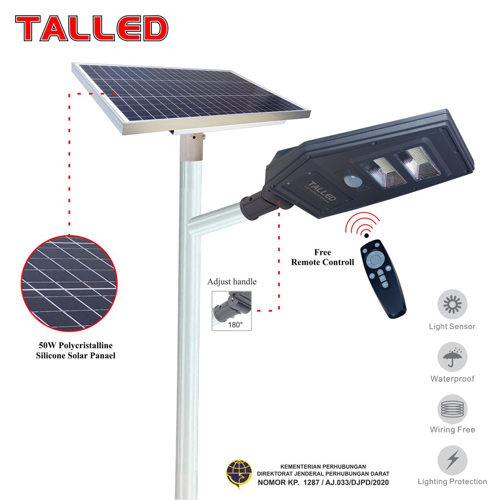 Jual Lampu Jalan Pju Solar Cell Tenaga Surya Talled 2 In 1 Led By