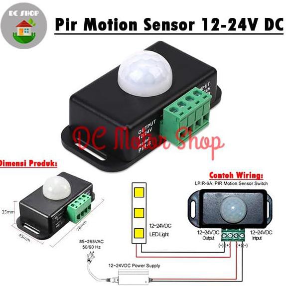 Jual PIR Motion Sensor Detector 12V 24V PIR-8 /Saklar Otomatis Sensor ...