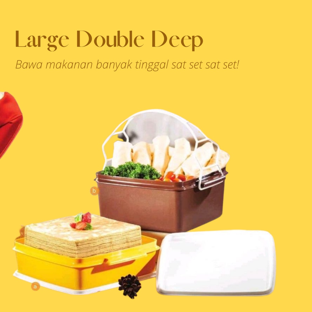 Jual Large Double Deep / Paket Rantang Jumbo Tupperware Original ...