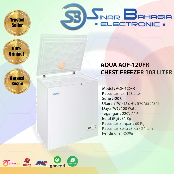 Jual Aqua Aqf 120fr Chest Freezer 103 Liter New Khusus Bandung Shopee Indonesia 7785