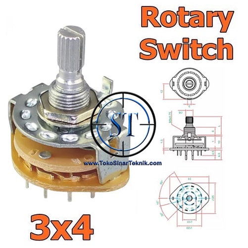 Jual Rotary Switch X Posisi Saklar Selector Putar Way X Box Amplifier Ampli Input Audio