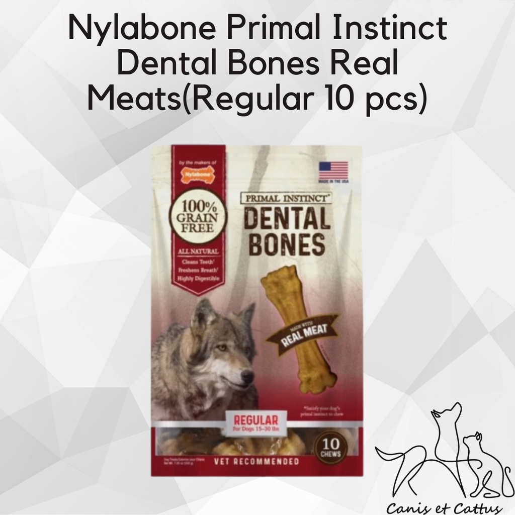 Jual Nylabone Primal Instinct Dental Bones Real Meats Regular 10 pcs Shopee Indonesia