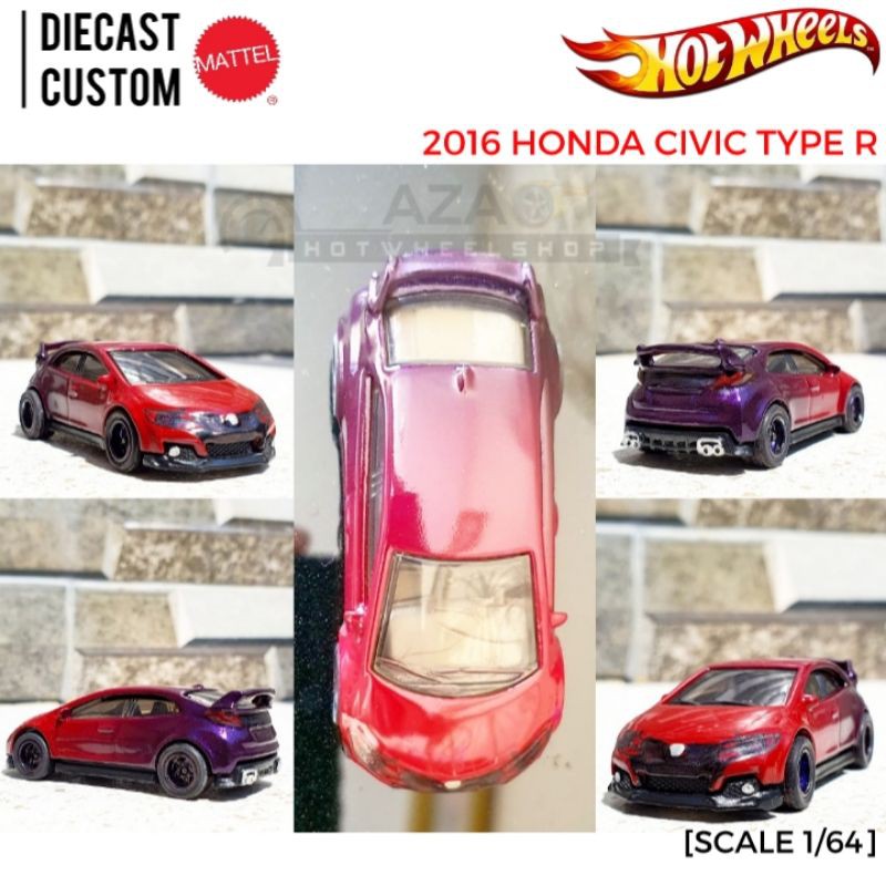 Jual Hot Wheels 2016 Civic Type R Custom Repaint 3 Colors Ban