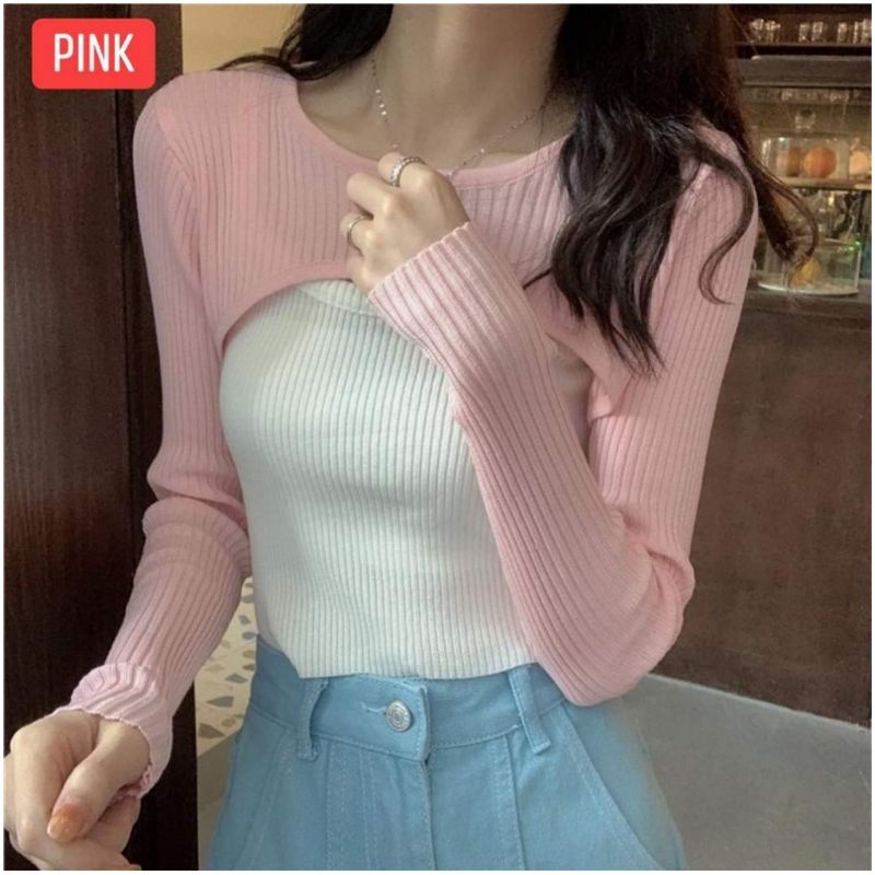 Jual Cs MANSET RIB BOLERO PEN HOUSE RAJUT | Shopee Indonesia