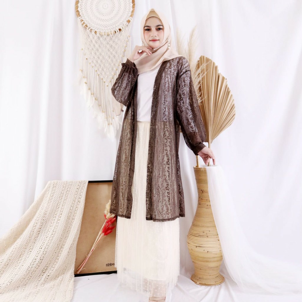 Jual BAJU KONDANGAN OUTERWEAR CARDIGAN PUTIH LENGAN PANJANG BAHAN ...