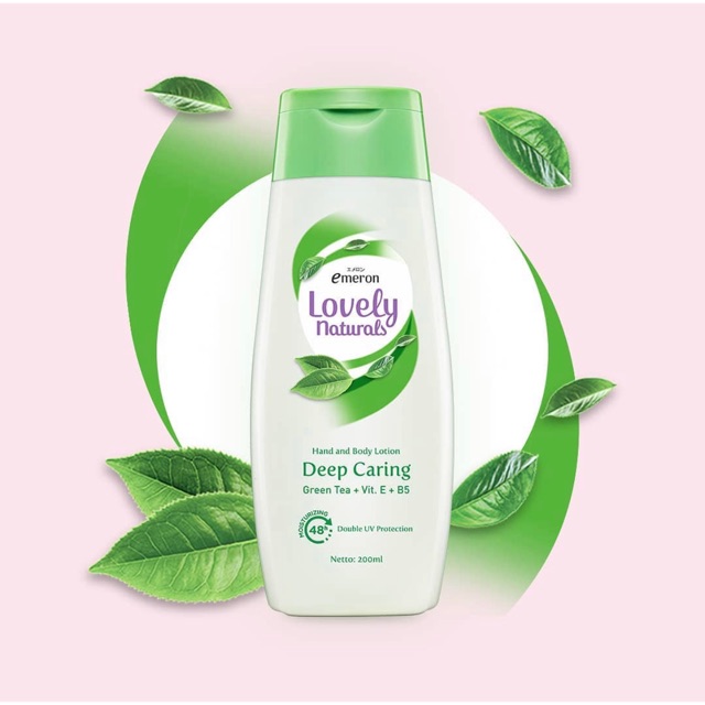 Jual EMERON LOVELY NATURAL DEEP CARING HAND AND BODY LOTION GREEN TEA 100ml Shopee Indonesia