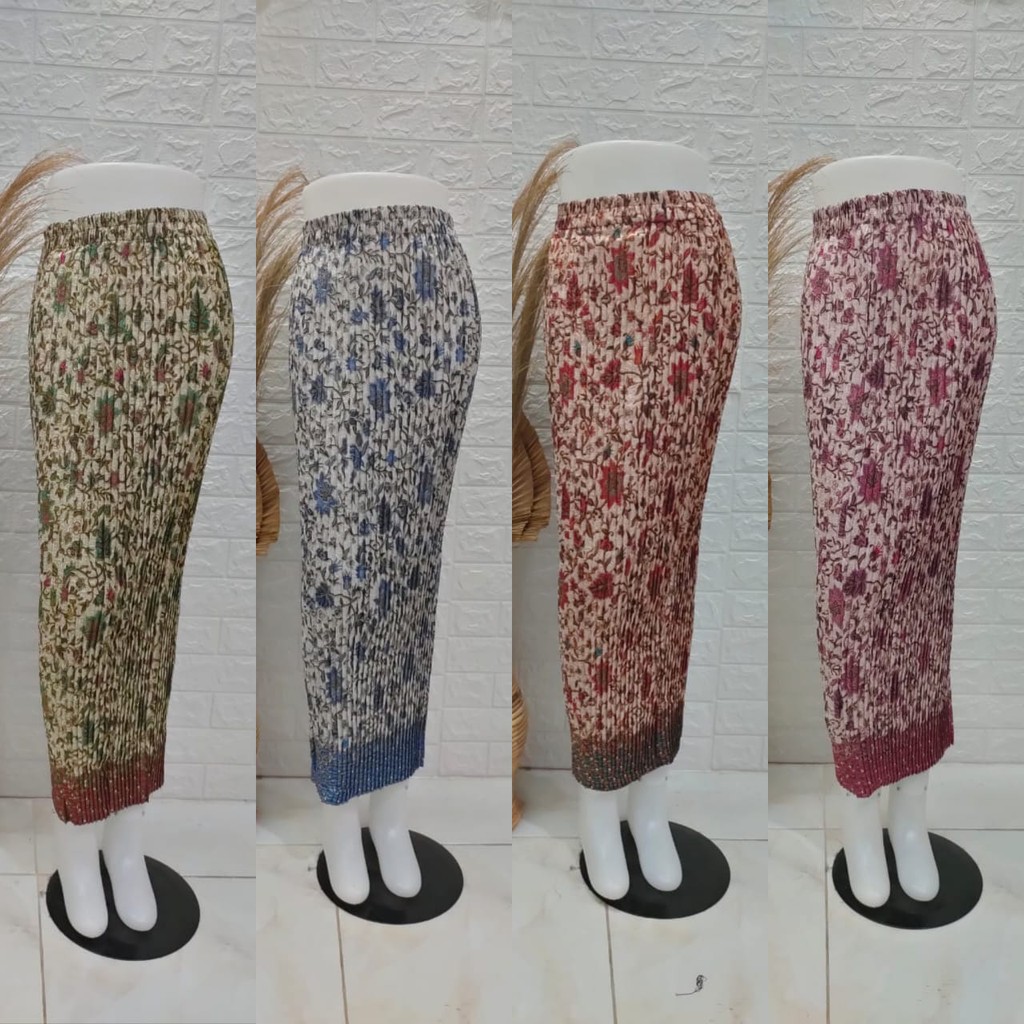 Jual Dlshop Batik Rok Plisket Bahan Prada Foil Motif Kembangreal Pict Shopee Indonesia 9471