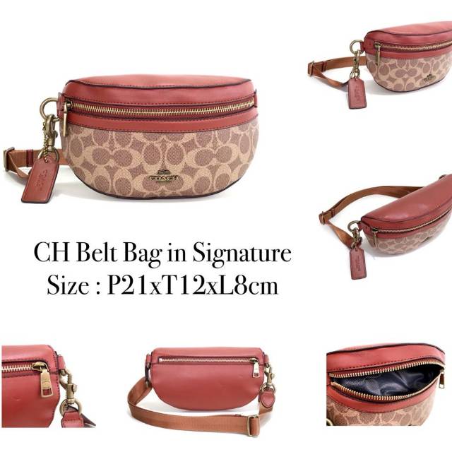 Jual Coach Belt Bag in Signature Shopee Indonesia
