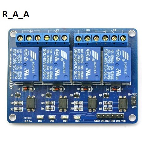 Jual Module Relay 4 Channel untuk ARDUINO 10A 250VAC 30VDC Optocoupler ...