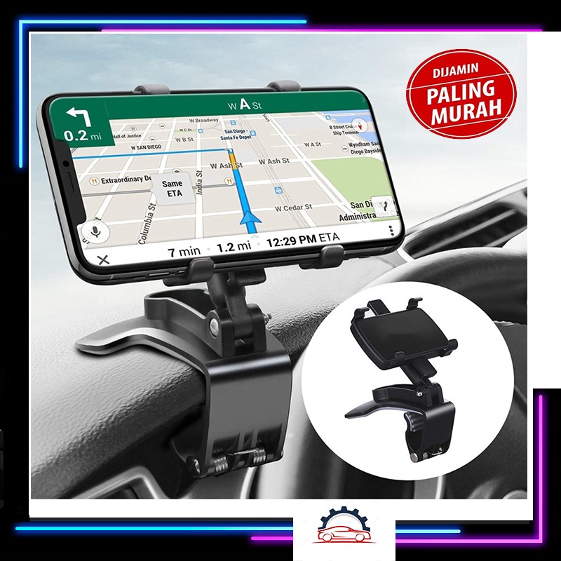 Holder Hp Mobil Jepit Dashboard Spion 360 Derajat Car Phone Holder