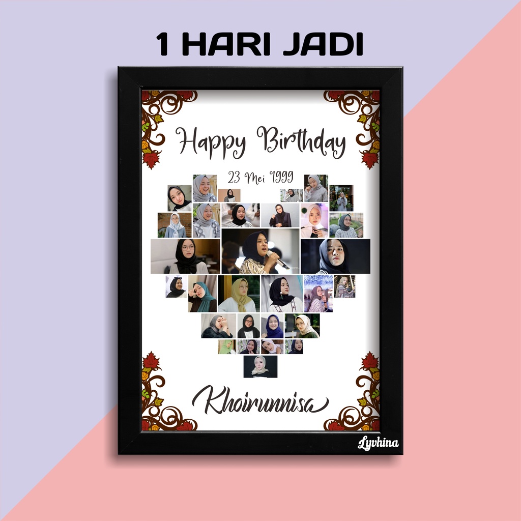 Jual Foto Kolase Love 11R Foto Mozaik Love Kado Wedding Kado Wisuda