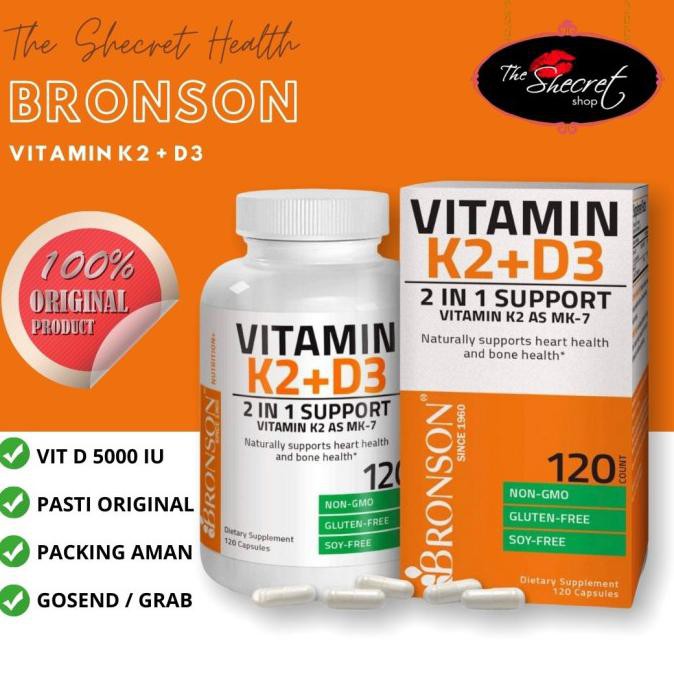 Jual Bronson Vitamin K2 D3 120 Kapsul Vitamin D 5000 Iu Ori Usa Shopee Indonesia