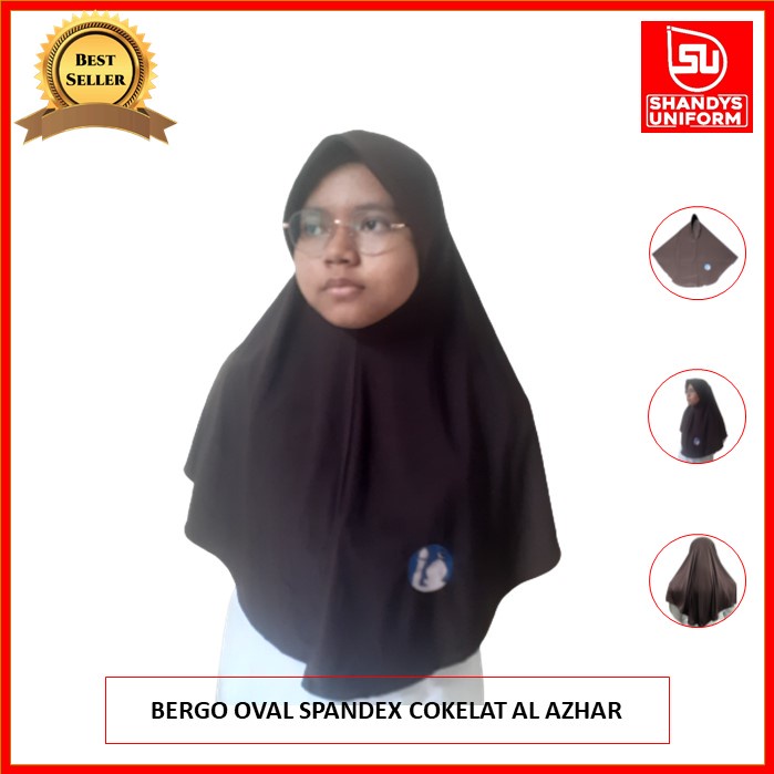 Jual Kerudung Bergo Al Azhar Bahan Spandek Model Oval Warna Cokelat Shandys Uniform Shopee 4557