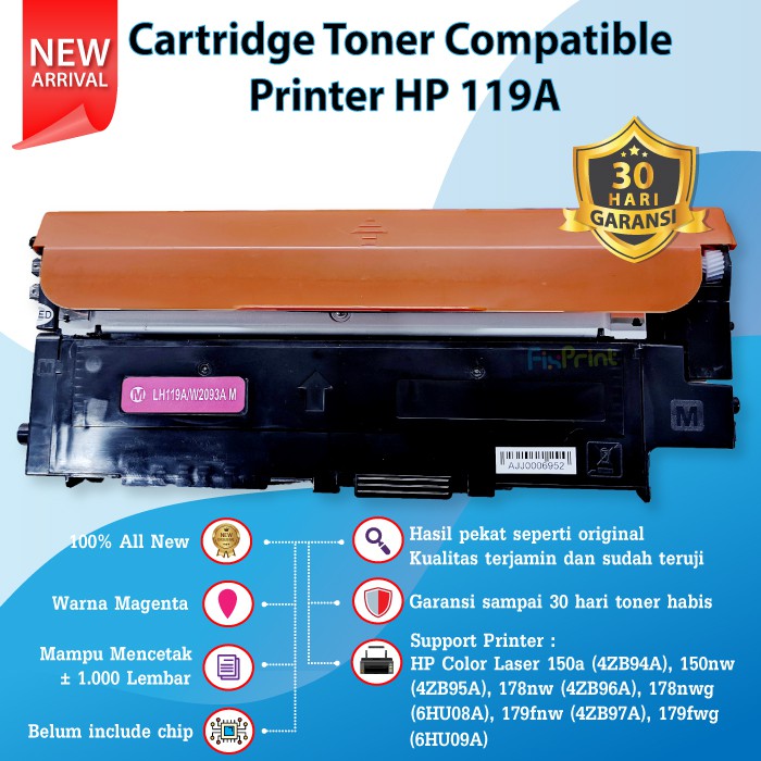 Compatible To HP 119A W2090A W2091A W2092A W2093A Laser Toner Printer 150a 150nw Mfp 178 178nw 178nwg 179fnw 179fwg I.6042508 - View #13