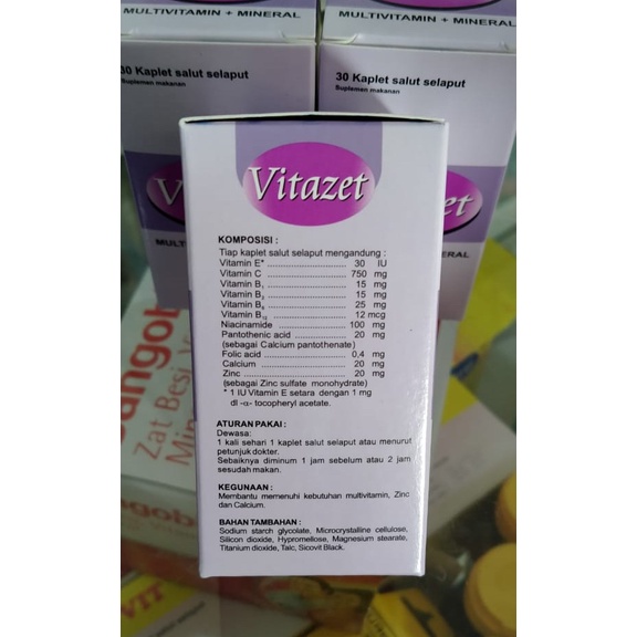Jual Vitazet Multivitamin Mineral Isi 30 Kaplet | Shopee Indonesia