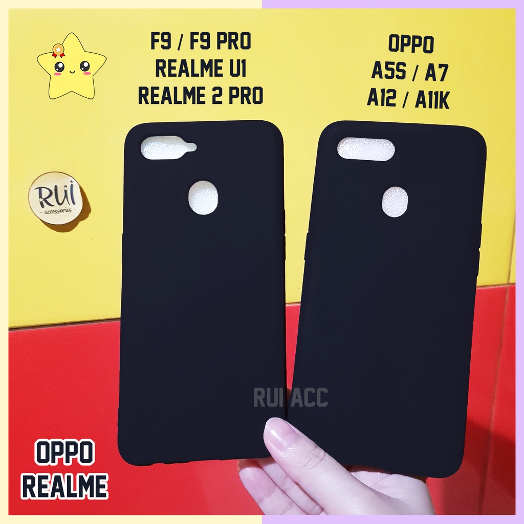 Jual Case Hitam Oppo F9 A5s A12 A7 A11k 2 Pro U1 Black Matte Softcase