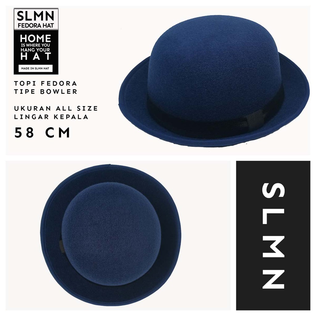 SLMNHAT Topi Fedora Bowler Hat Khas Charli Caplin Original Produk Lokal