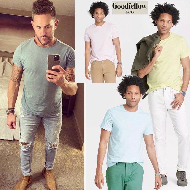 Lot de 2 t-shirts gris col V homme Goodfellow & Co taille S Lyndale Tee