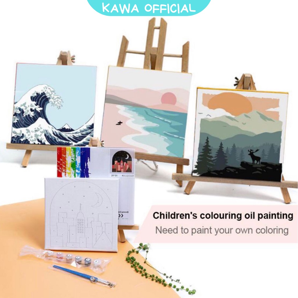 Jual KAWA Painting By Number Kit DIY 20x20 / Paint By Number Set