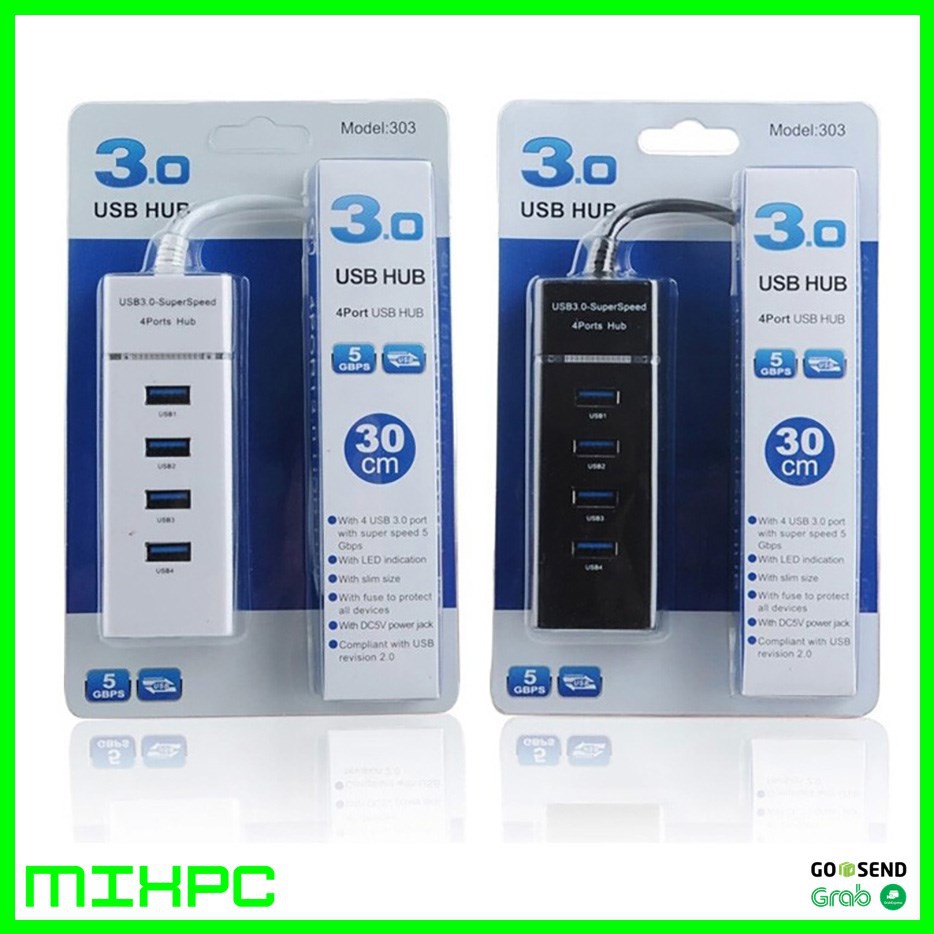 Jual High Speed 4 Ports USB HUB 3.0 Adapter 5Gbps - Hitam | Shopee ...