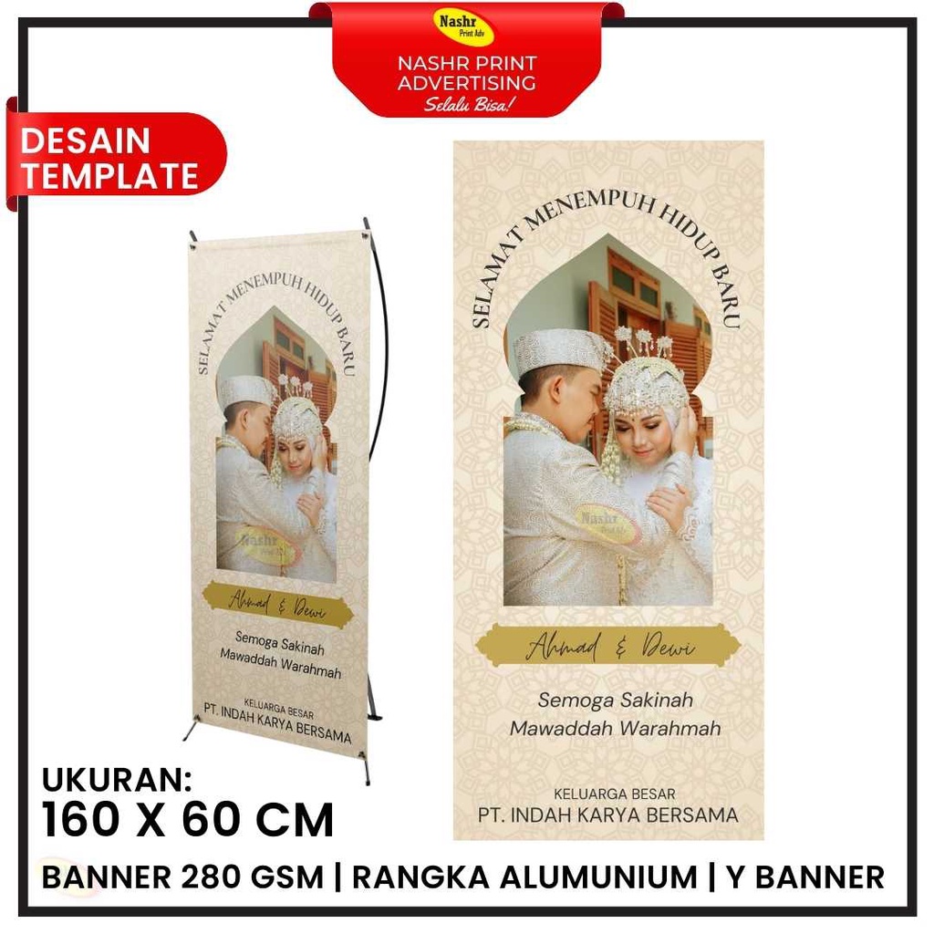 Jual BANNER WELCOME | Y BANNER WEDDING | X BANNER DAN TIANG FREE DESAIN ...