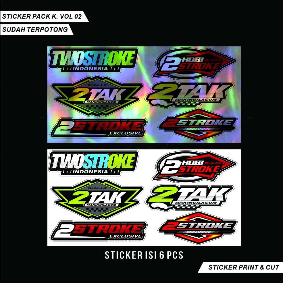 Jual Stiker racing print cut, stiker motor, sticker 2tak stiker