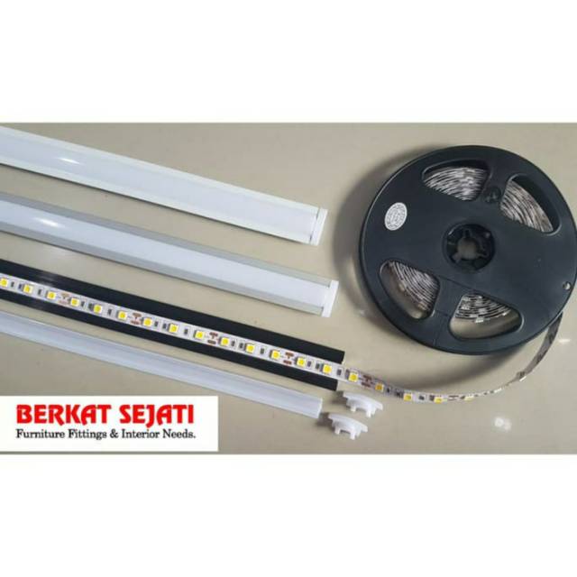 Jual List Rail Lis Rel Rumah Cover Casing Lampu LED Strip Aluminium ...