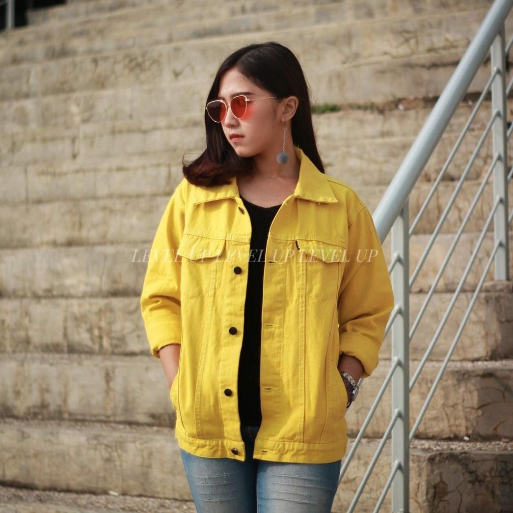 Jual [PRODUK KJCTV] Jaket Jeans Kuning | Yellow Jacket | Jaket Levis ...