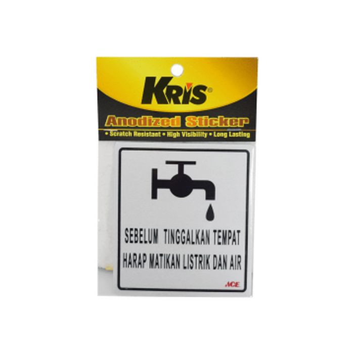 Jual KRIS STIKER HARAP MATIKAN LISTRIK DAN AIR STICKER SIGN LABEL ...