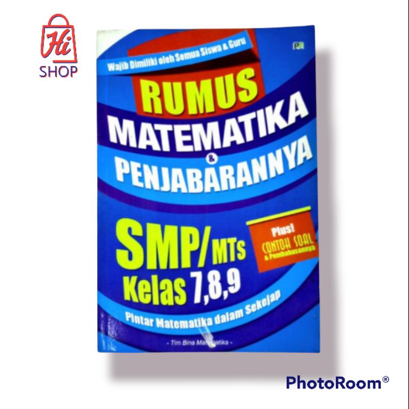 Jual Buku Rumus Matematika & Penjabarannya SMP/MTs Kelas 7,8,9 (Bisa ...