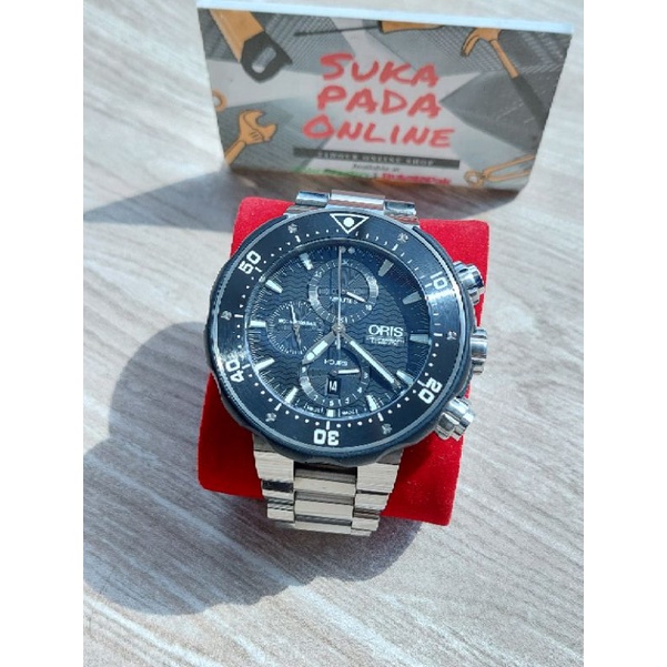 Jual Jam tangan mewah bekas Oris Chronograph Pro Diver 1000m