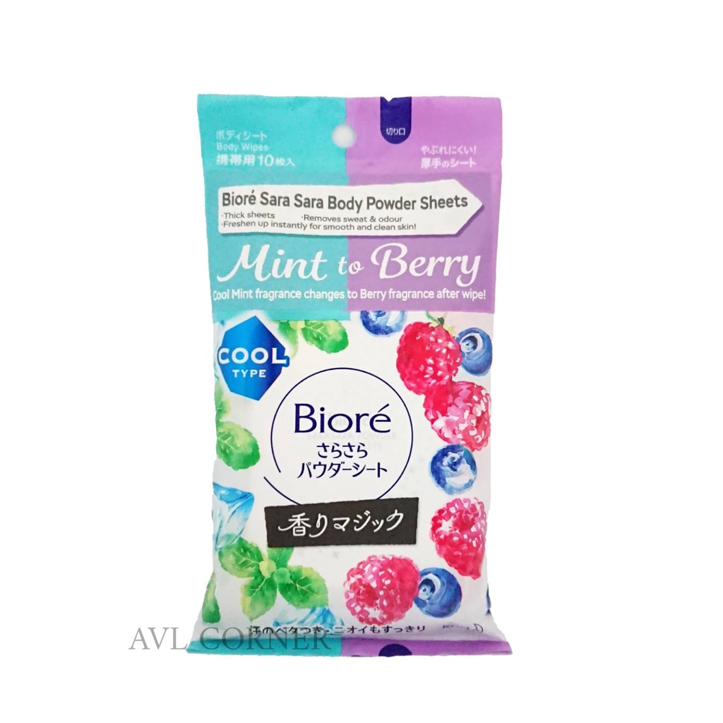 Jual Biore Sara Sara Body Powder 10s Sheets, Tissue basah, Tisiu basah ...