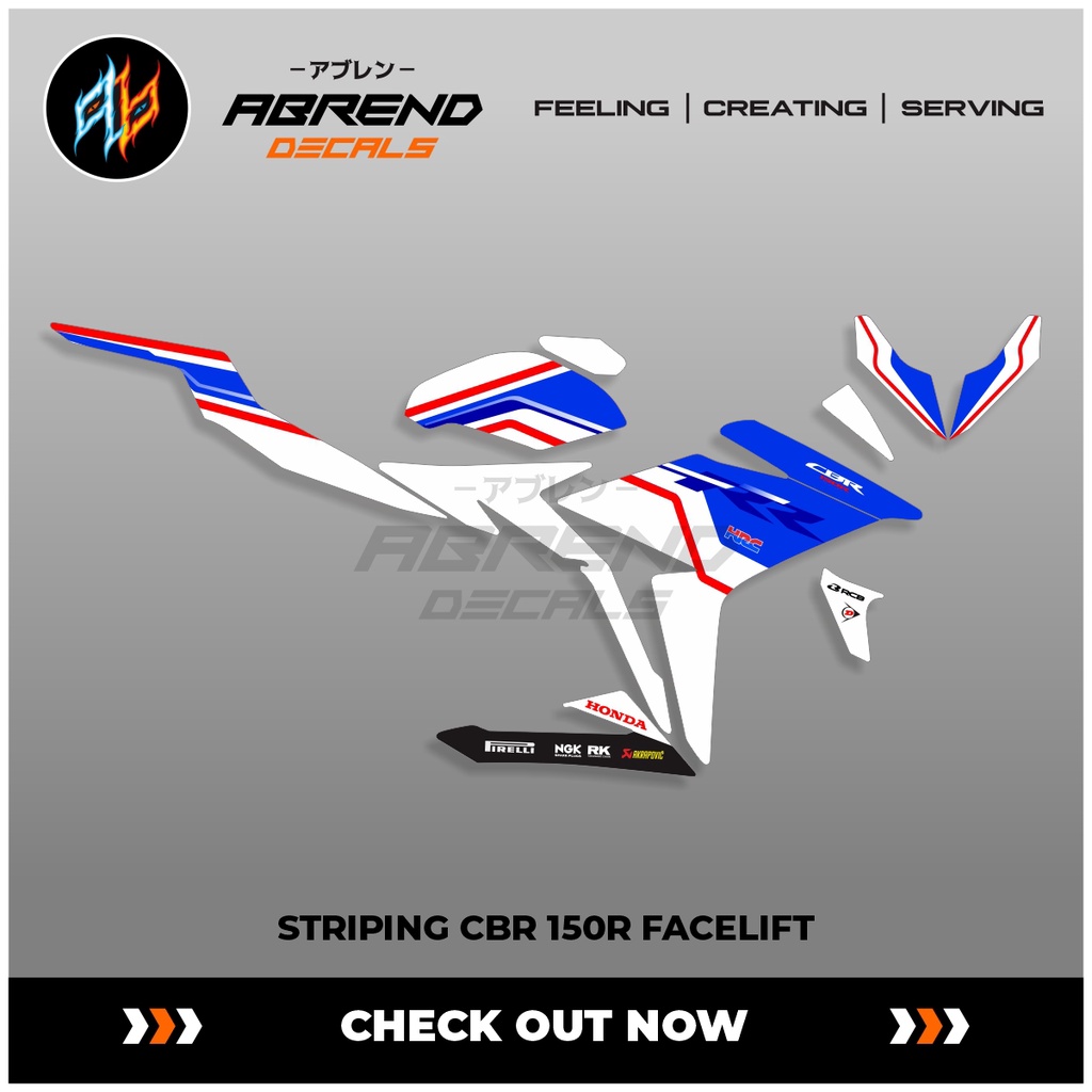 Jual Striping Cbr R Facelift Hrc Tri Color Stiker Motor Honda Cbr R Desain Custom