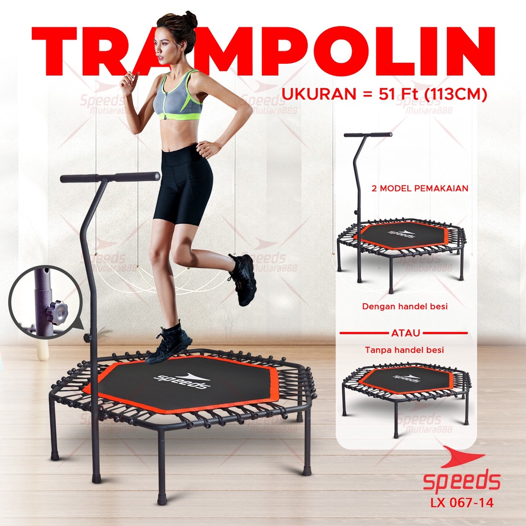 Jual SPEEDS Trampolin Dewasa dengan Handle Aerobic Trampoline Alat ...