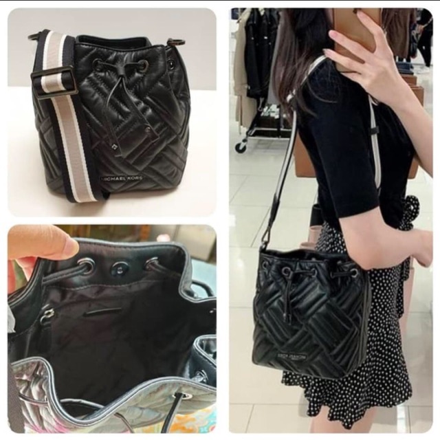Jual Tas Michael Kors MK Peyton Bucket Drawstring Black New Original Shopee Indonesia
