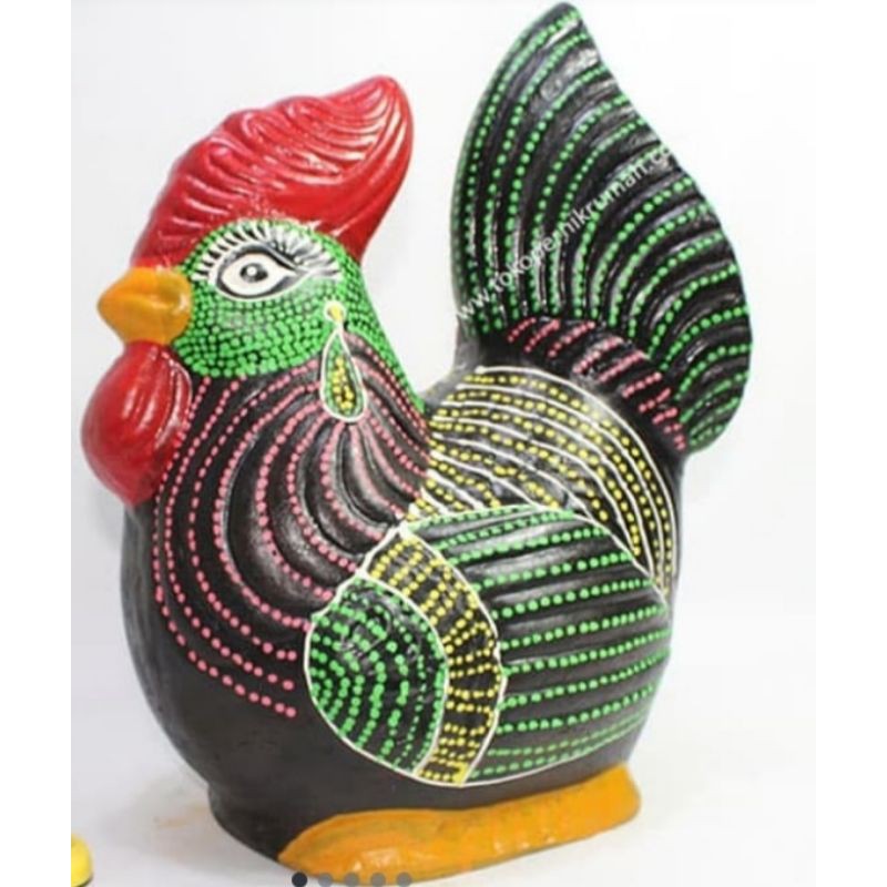 Jual celengan ayam tanah liat bintik besar | Shopee Indonesia