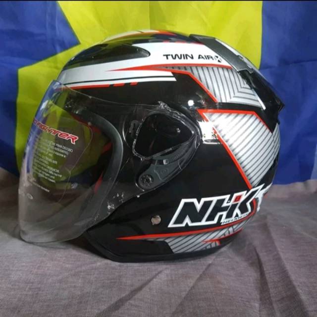 Jual HELM NHK R6 MOTIF GLOW BLACK SILVER | Shopee Indonesia