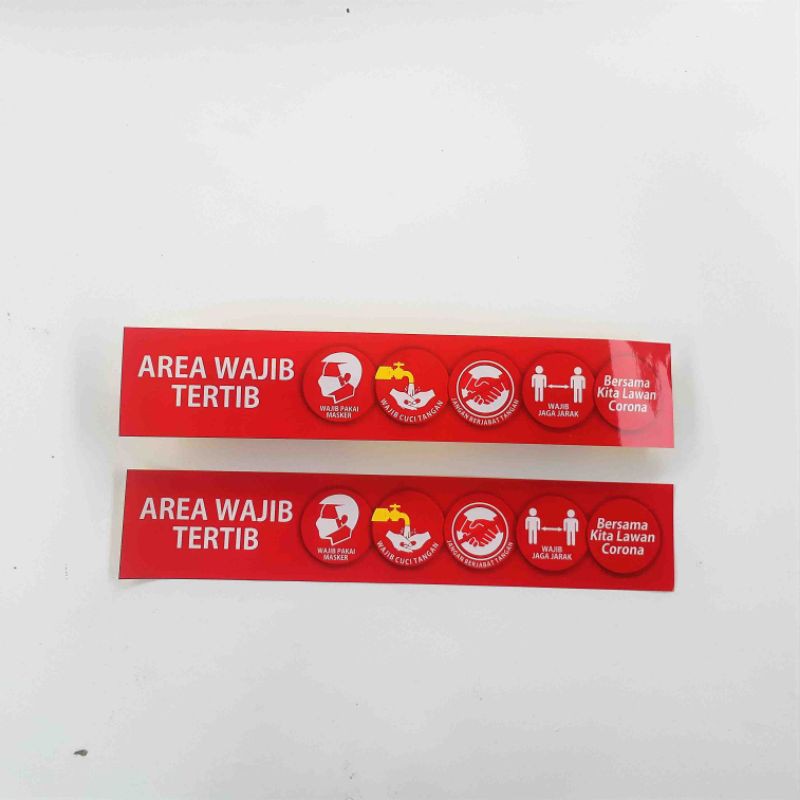 Jual Stiker Area Wajib Tertib Versi Mirror Chromo Stiker Prokes