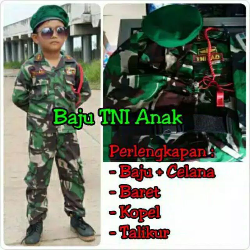 Jual Baju Tentara Anak Laki Laki/Seragam Tni Anak Pocil/Kostum Profesi ...