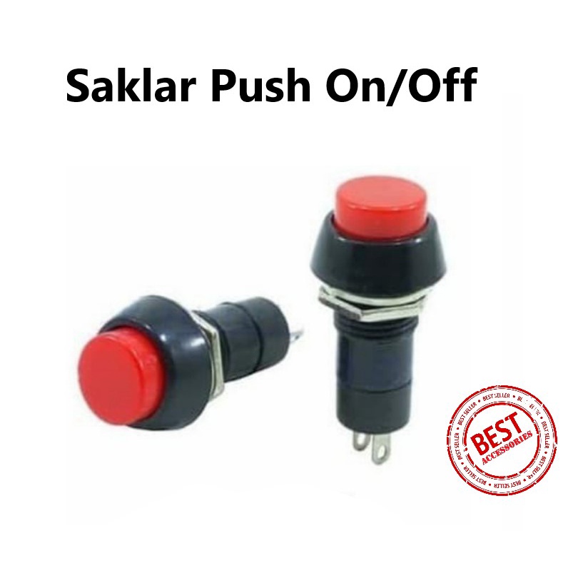 Jual Push On Off TOGGLE Button Switch Saklar Tombol Bulat Warna 2 Kaki ...