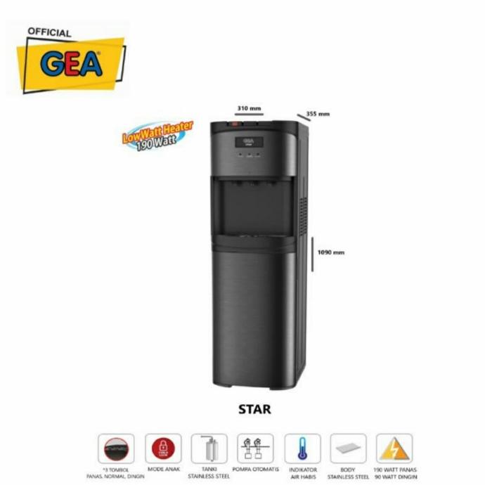 Jual Gea Star Dispenser Galon Bawah Kompresor Shopee Indonesia