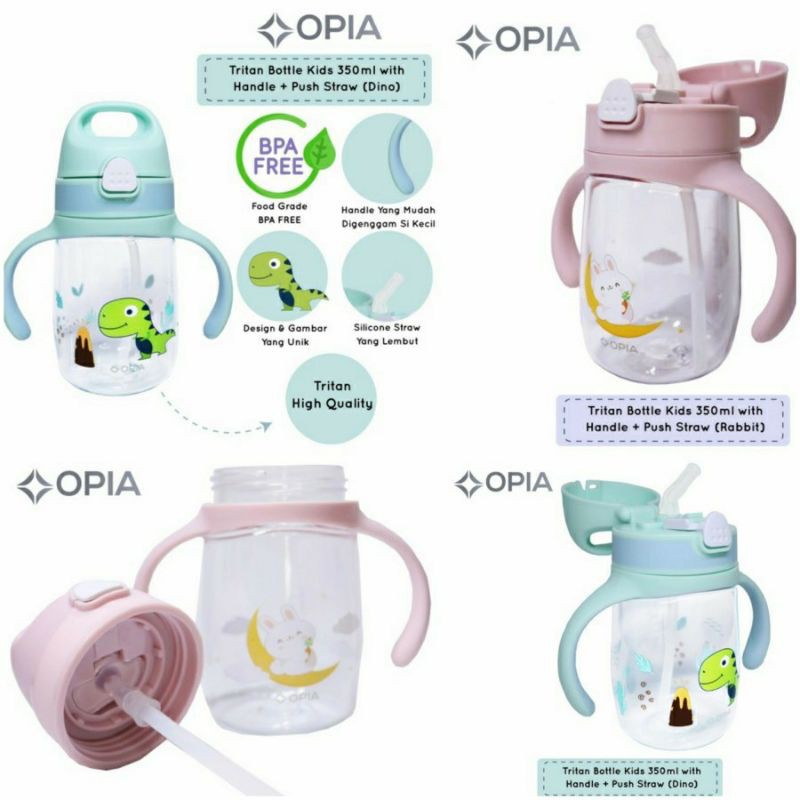 Jual Opia Push Straw Handle Bottle 350ml | Shopee Indonesia