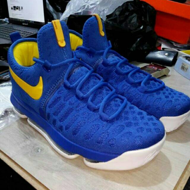 Jual NIKE KD 9 BLUE YELLOW WHITE GSW Shopee Indonesia