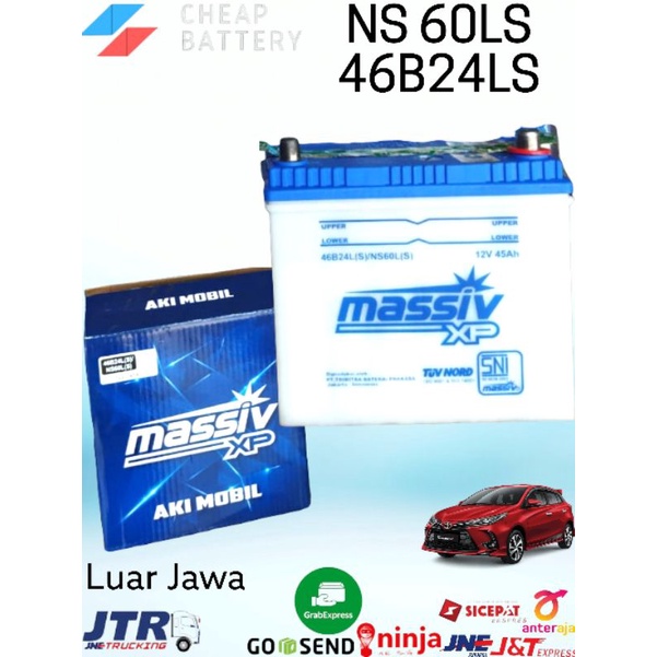 Jual Aki mobil toyota yaris massiv xp ns60ls aki basah 12v45ah 46b24ls