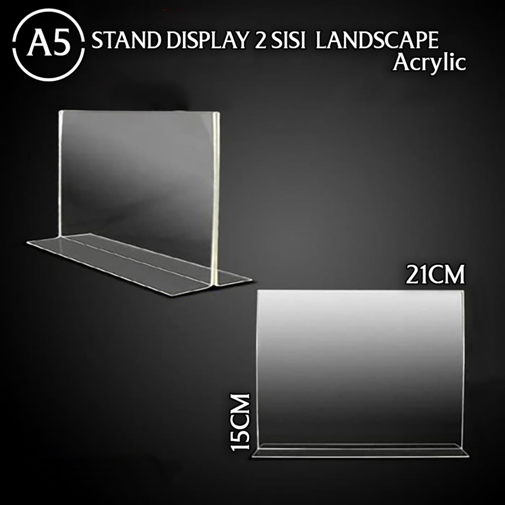 Jual Tent Card Acrylic Display A5 / Stand Akrilik Tent Holder Brosur