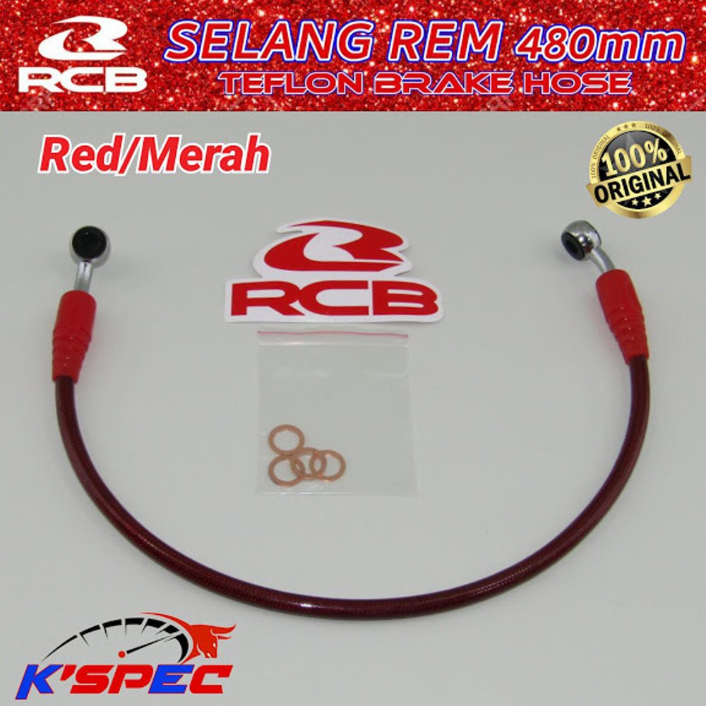 Jual RCB Teflon Brake Hose 480mm Red Selang Rem Racing Boy Dis bac 61 ...