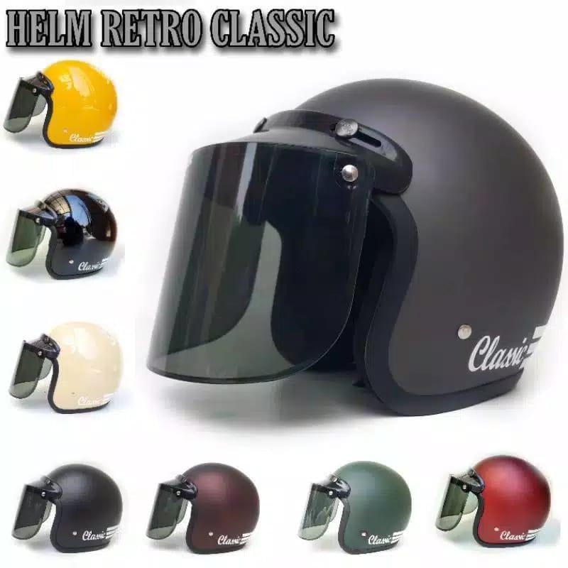 Jual helm bogo motif clasic kaca datar dan pet helm | Shopee Indonesia