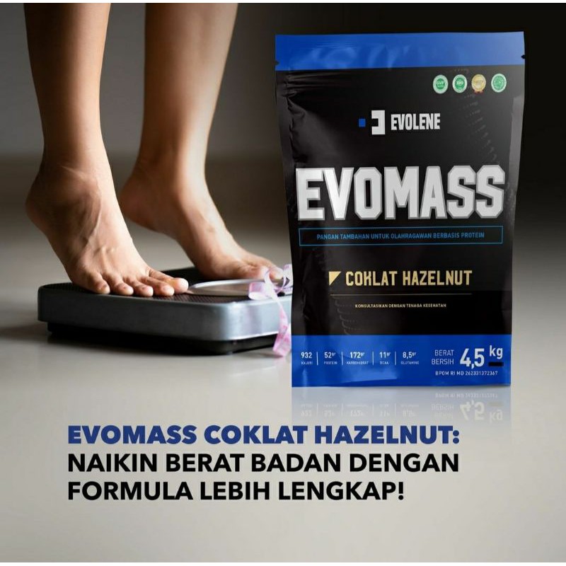 Jual Evolene Evo Mass EvoMass Evomas Coklat Hazelnut 4500 Gram Gr ...